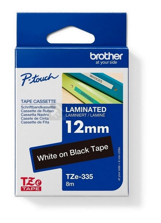 Obrázek produktu Páska TZE-335 černá/bílá 12mm 0