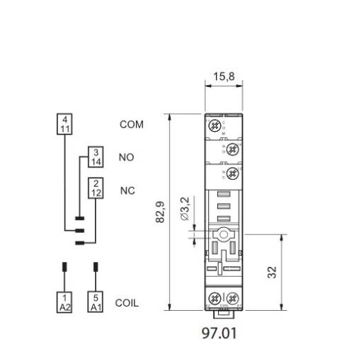 Patice Finder 97.01 pro relé 46 1P 16A