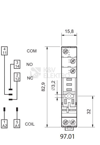 Obrázek produktu  Patice Finder 97.01 pro relé 46 1P 16A 1