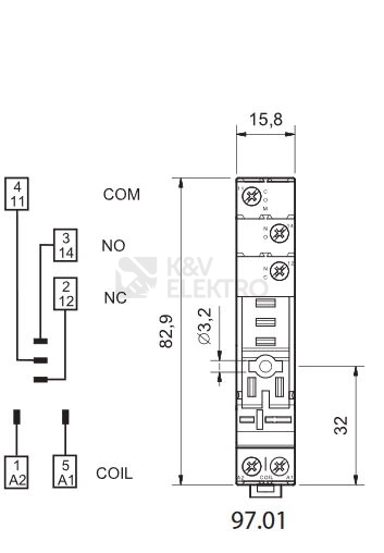 Obrázek produktu Patice Finder 97.01 pro relé 46 1P 16A 1
