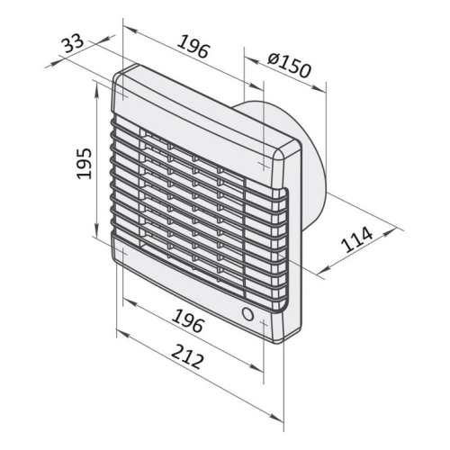 Axiální koupelnový ventilátor s automatickou žaluzií VENTS 150 MAL 1009312 (obrázek 6)