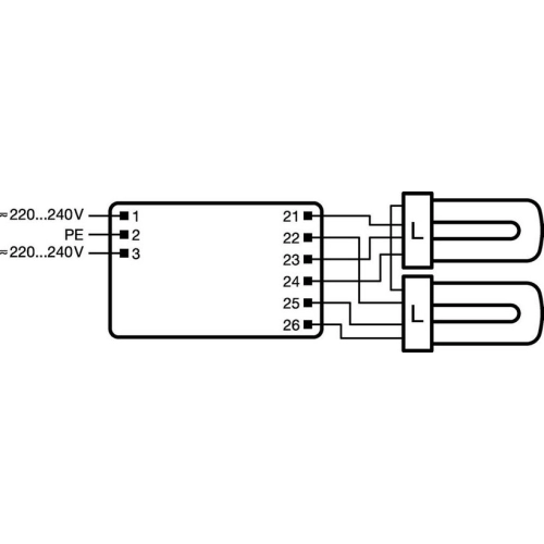 Elektronický předřadník OSRAM QTP-DL 2X55/220-240GII (obrázek 3)
