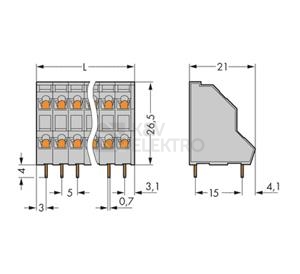 Obrázek produktu SVORKOVNICE 16POL. SEDA 5MM 736-108 1