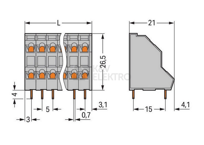 Obrázek produktu SVORKOVNICE 16POL. SEDA 5MM 736-108 4
