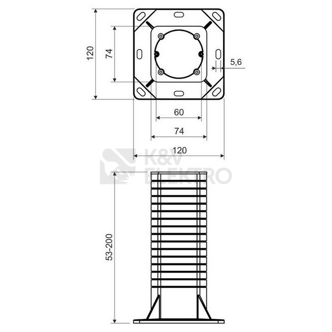 Obrázek produktu Elektroinstalační krabice Kopos KEZ KB do zateplení 120x120x200mm 1
