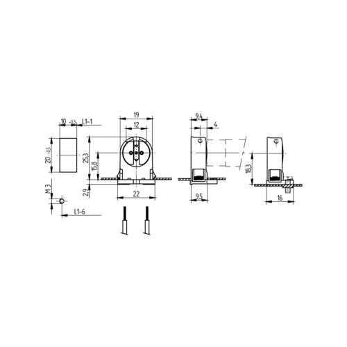 Patice zářivková BJB 26.620.2001.50 T5/G5 25mm