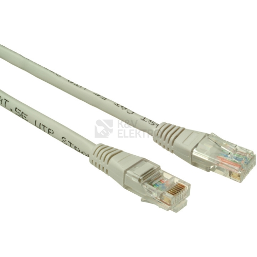 Síťový datový kabel Solarix C5E-155GY-1MB CAT5E UTP 1m (patchkabel)