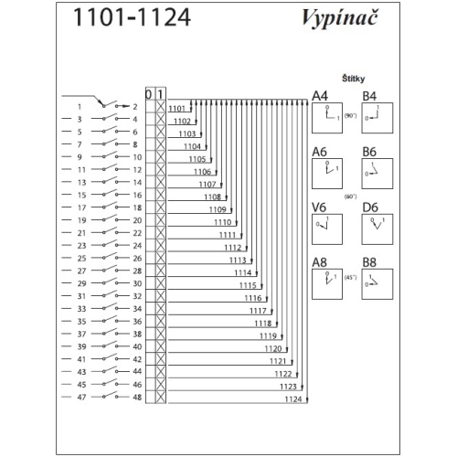 Vačkový spínač SEZ S16 JPD 1103 A6 16A/3P černá páčka 0/1