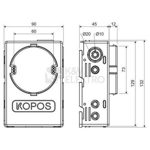 Obrázek produktu  Elektroinstalační krabice pro elektronické komponenty KOPOS KUH 1 KA 1