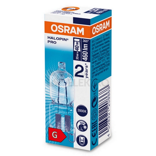 Obrázek produktu Halogenová žárovka OSRAM HALOPIN 66733 ECO 33W G9 3