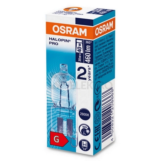 Obrázek produktu Halogenová žárovka OSRAM HALOPIN 66733 ECO 33W G9 3