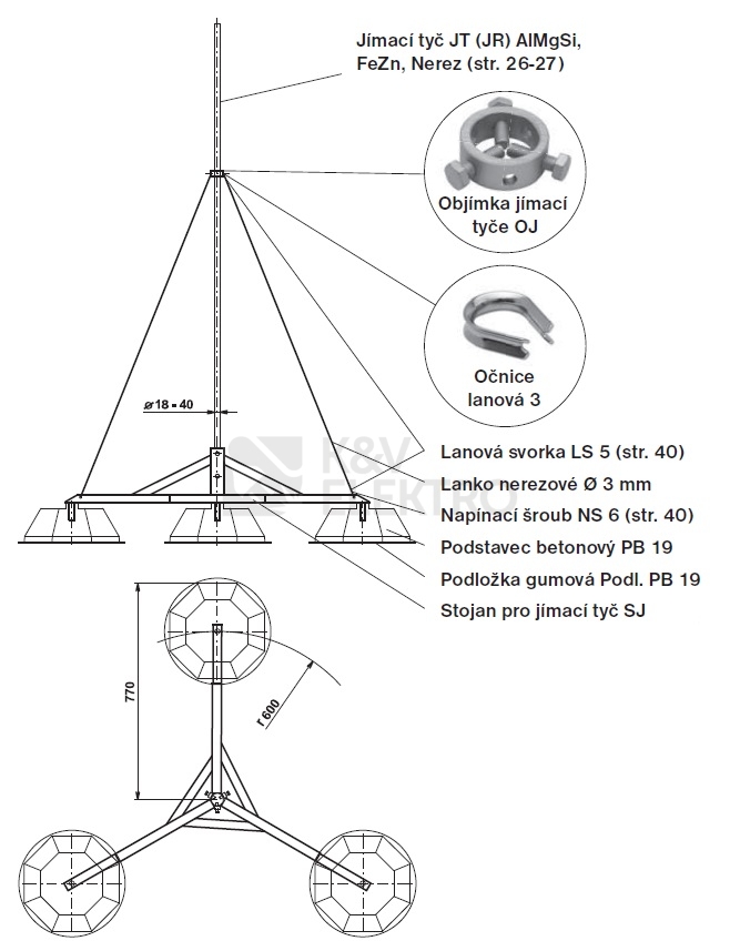 Obrázek produktu Stojan pro jímací tyč SJ TREMIS V546 1