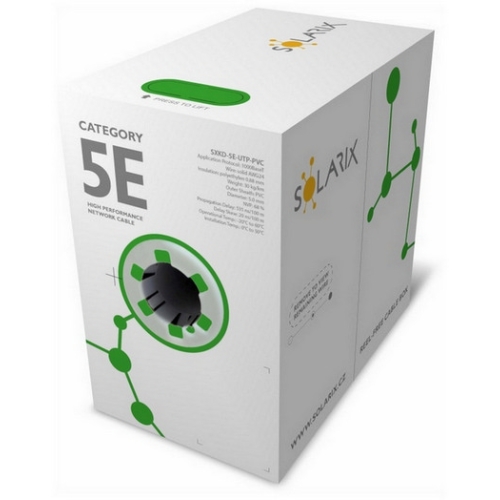 UTP kabel Solarix SXKD-5E-UTP-PVC šedý (box 305m)