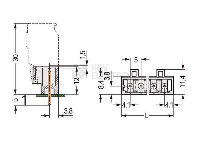 Obrázek produktu KONEKTOR 10P SEDY 5MM 721-140/001-000 2