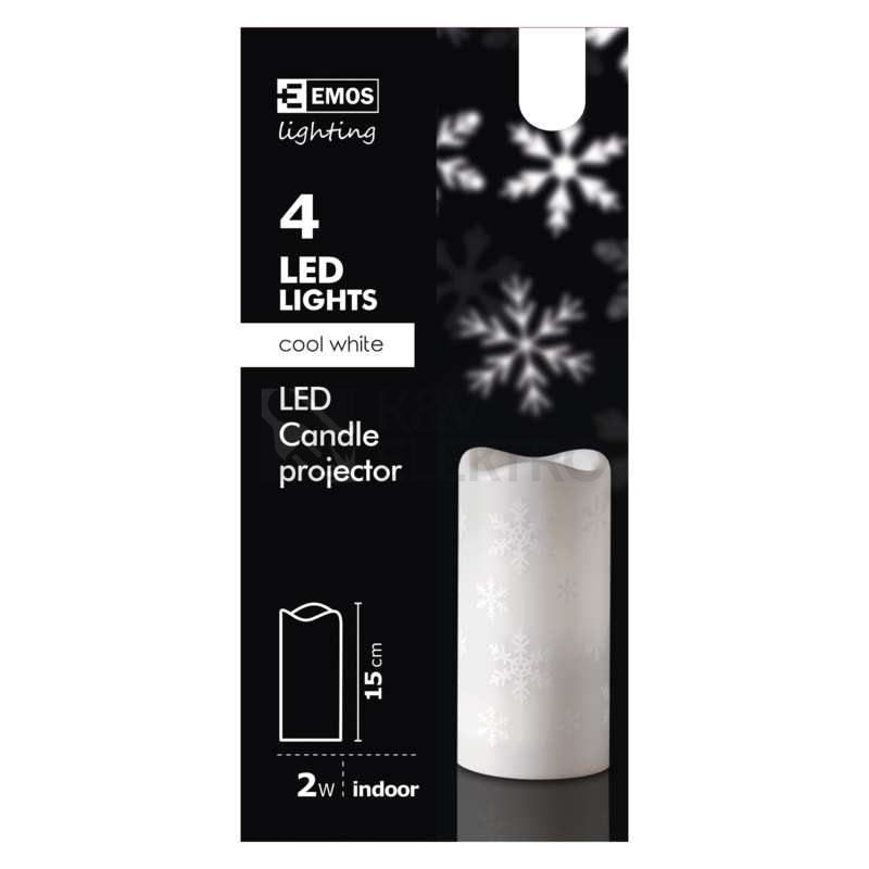 Obrázek produktu LED vánoční projektor EMOS DCPC05 ZY2310 vločky vnitřní použití 3xAAA nebo USB 9