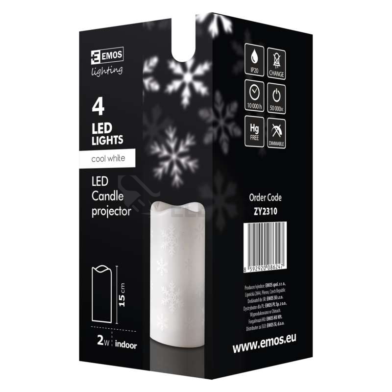 Obrázek produktu LED vánoční projektor EMOS DCPC05 ZY2310 vločky vnitřní použití 3xAAA nebo USB 10
