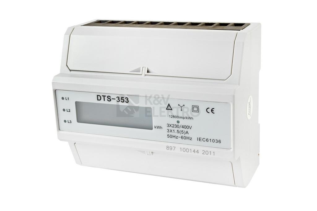 Obrázek produktu Elektroměr DTS353-L X/5A 3X230V 7mod. LCD 1tarif /AM 141L / 0