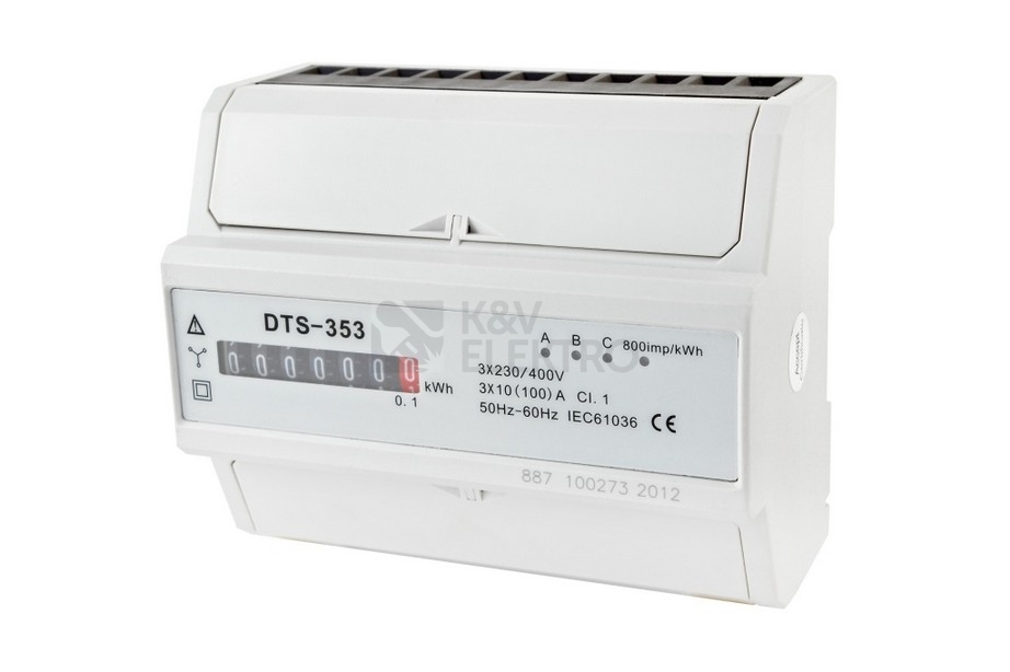 Obrázek produktu Elektroměr DTS 353-M, 7mod.mech. 3F 100A, 1tarif /AM 021M/ 1000887 0