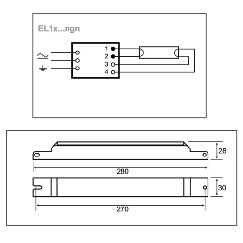 Elektronický předřadník Helvar EL 1X58 NGN