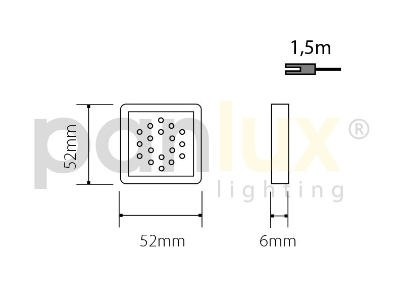 Obrázek produktu Svítidlo DEKORA 2 dekorativní LED čtvercové zlatá teplá bílá Panlux D2/ZBT 2