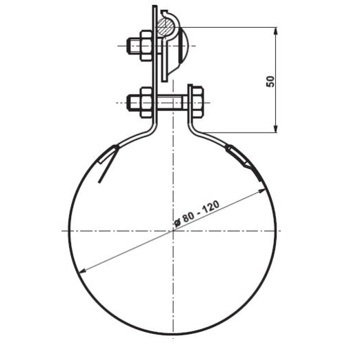 Svorka na potrubí nerez ST N TREMIS VN2080