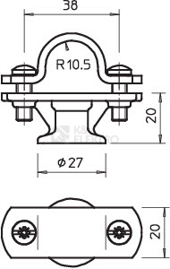 Obrázek produktu  Držák tyče OBO 113/Z-20 d=20mm 5230527 1