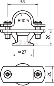 Obrázek produktu Držák tyče OBO 113/Z-20 d=20mm 5230527 1