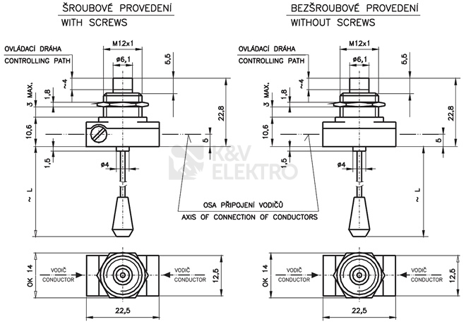 Obrázek produktu Vypínač Desko 3274-01890 tahový vestavný 2A 250V 1