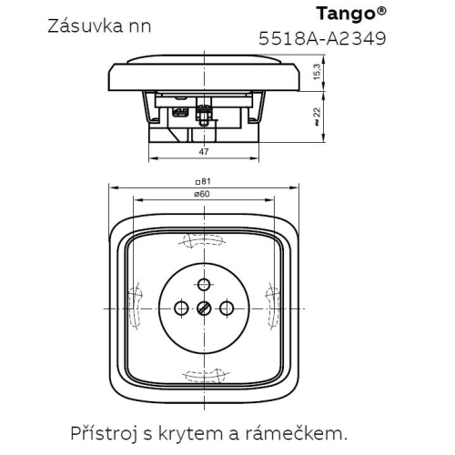 ABB Tango zásuvka kouřová šedá 5518A-A2349 S2