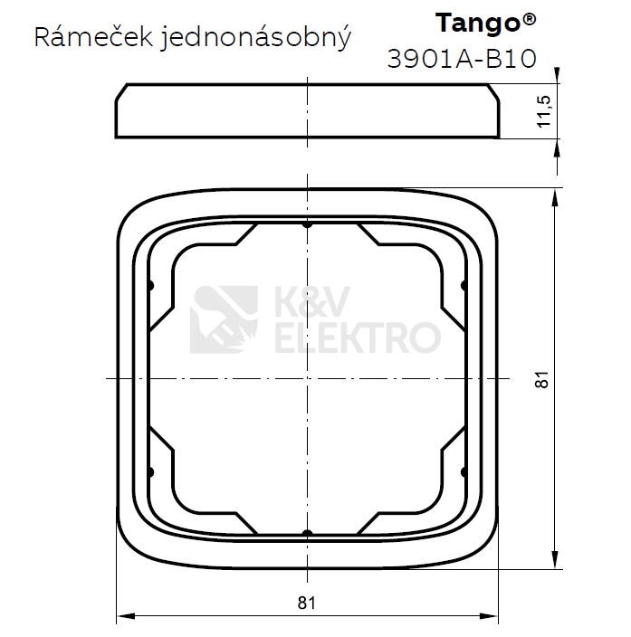 Obrázek produktu ABB Tango rámeček kouřová šedá 3901A-B10 S2 1
