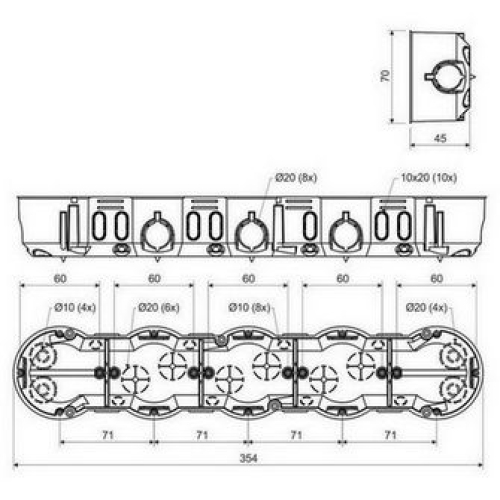 Elektroinstalační krabice KOPOS KP 64/5 KA