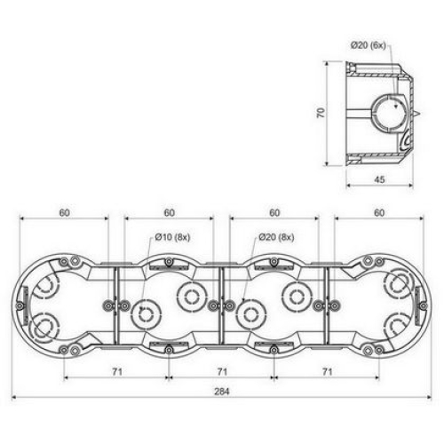 Elektroinstalační krabice KOPOS KP 64/4 KA