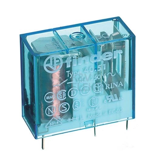 Obrázek produktu Spínací relé paticové Finder 1P (jednořadé) 10A 24VDC 40.51.9.024.0000 0