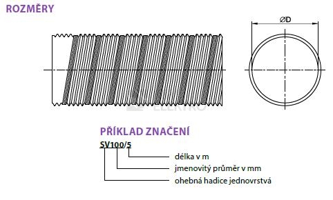 Obrázek produktu  Ohebné ventilační potrubí SEMIVAC 125/3m 2