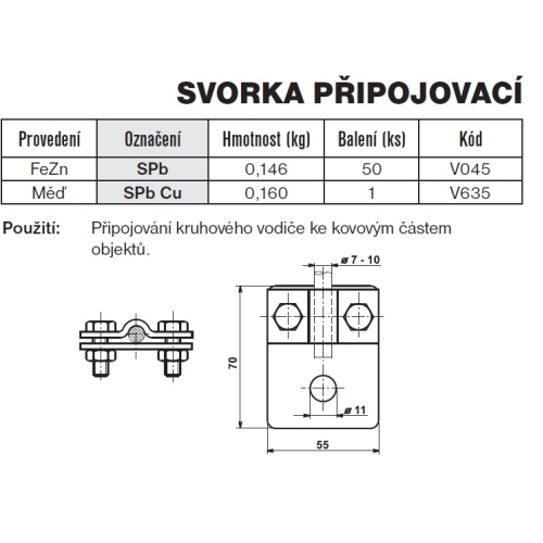 Svorka připojovací SPb TREMIS V045