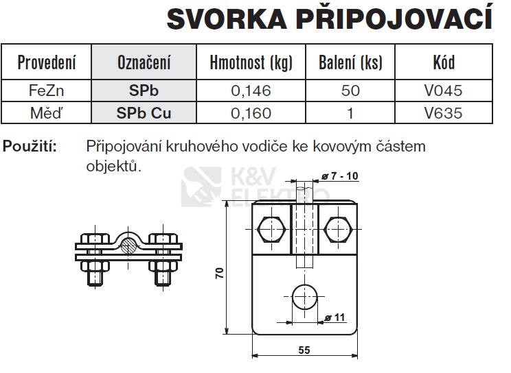 Obrázek produktu Svorka připojovací SPb TREMIS V045 1