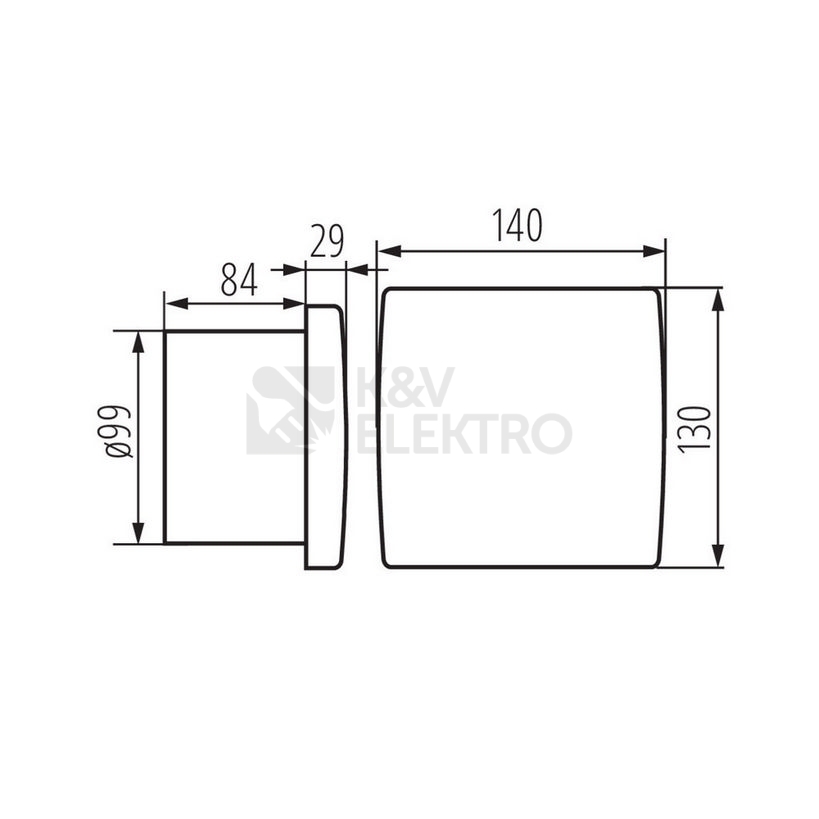 Obrázek produktu Axiální koupelnový ventilátor Kanlux CYKLON EOL F100 B SF stříbrná 70976 1