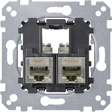 Obrázek produktu Schneider Electric Merten datová zásuvka 2xRJ45 kat. 5e STP Actassi S-One MTN4575-0012 0