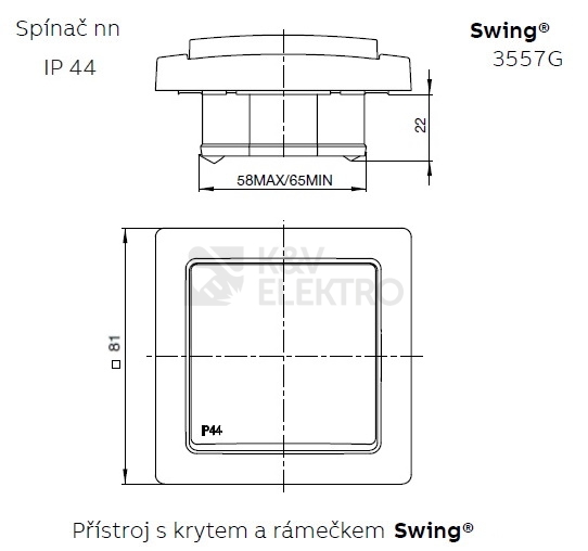 Obrázek produktu ABB Swing (L) vypínač č.7 IP44 jasně bílá 3557G-A07940 B1 2