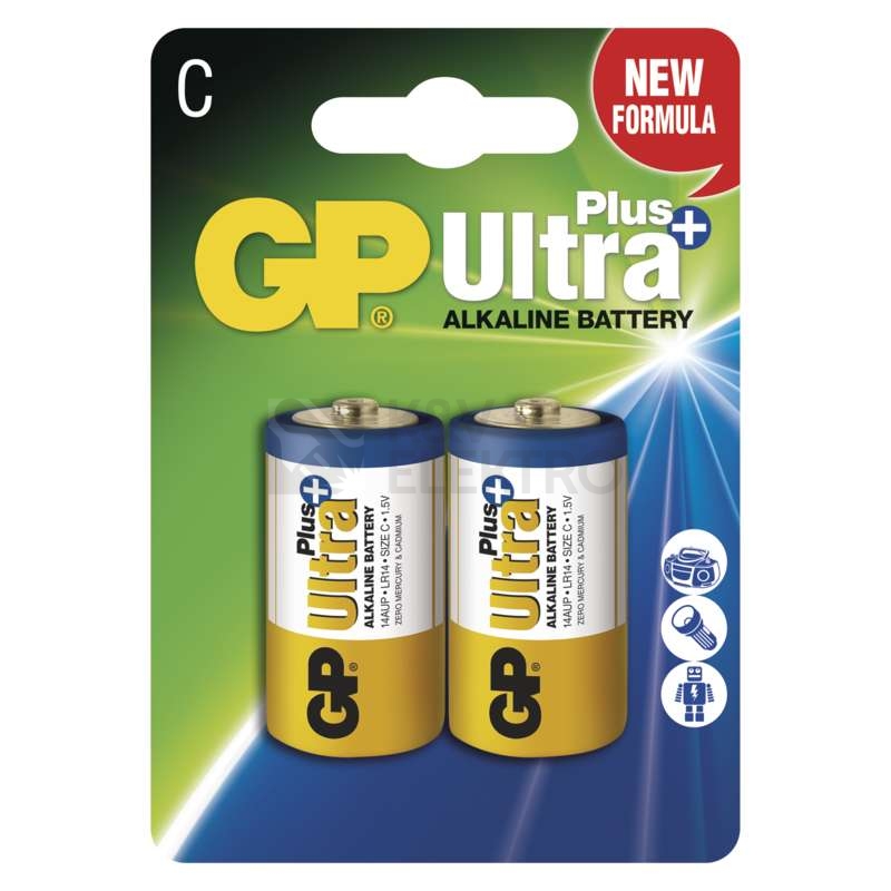 Obrázek produktu Baterie C GP LR14 Ultra Plus alkalické (blistr 2ks) 0