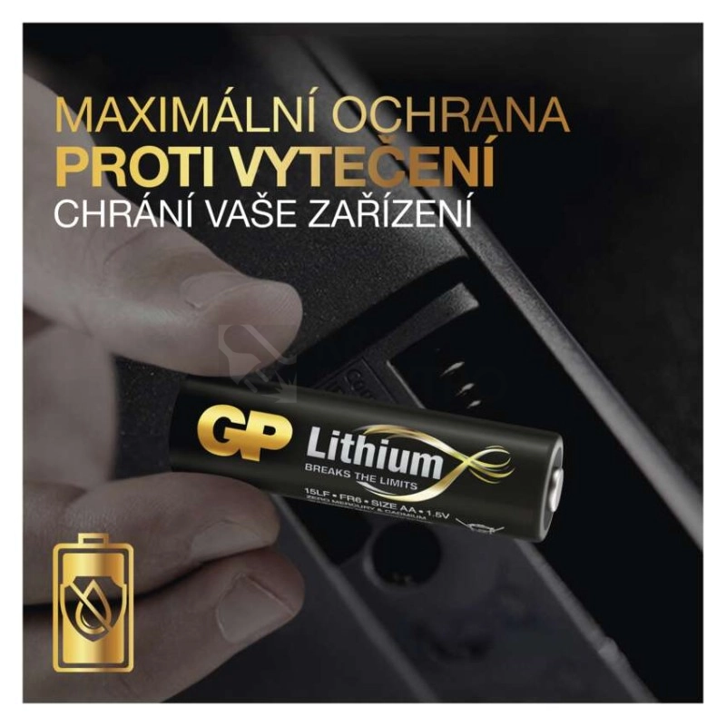 Obrázek produktu Tužkové baterie AA GP FR6 lithiová (blistr 2ks) 9