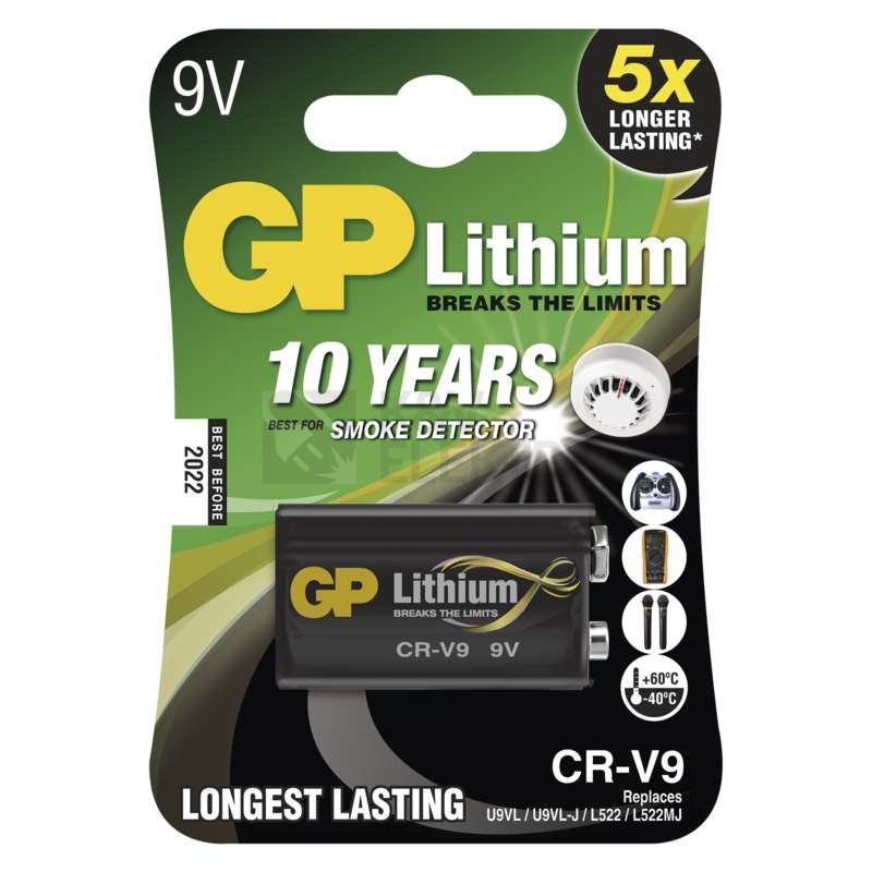 Obrázek produktu Baterie 9V GP CR-V9 lithiová 1ks 1022000911 blistr 0