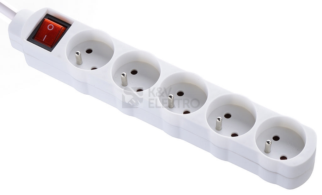 Obrázek produktu Prodlužovací kabel Bachmann 5m/5zásuvek s vypínačem 3x1,0 bílá 0