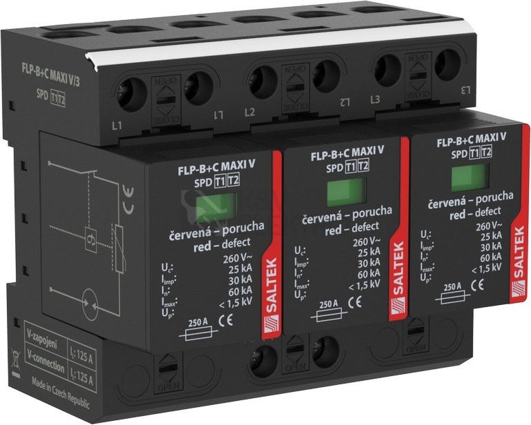 Obrázek produktu Svodič přepětí FLP-B+C MAXI V/3 (TN-C) 0