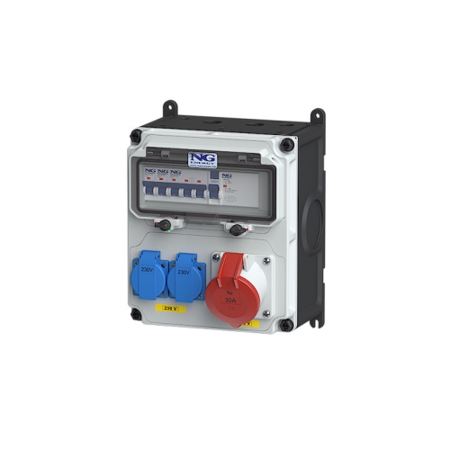 Zásuvková skříň nástěnná VARIABOX SC 53 024 VB.01 jištěná s chráničem