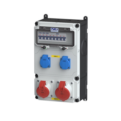 Zásuvková skříň nástěnná VARIABOX SJ 53 036 VB.01 jištěná, bez chrániče