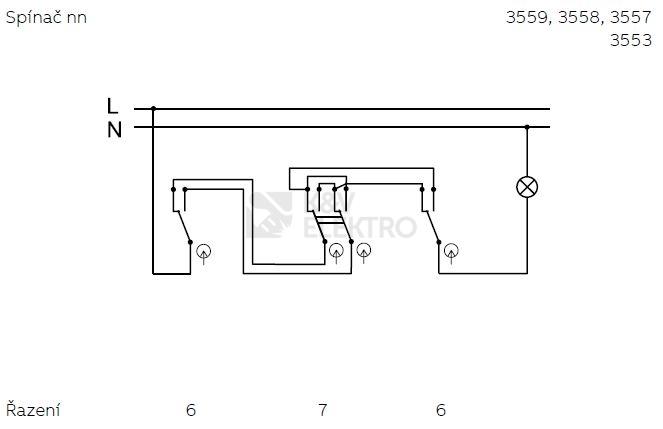 Obrázek produktu ABB Decento vypínač č.7 otočný bílá 3560K-C07345 porcelán 1