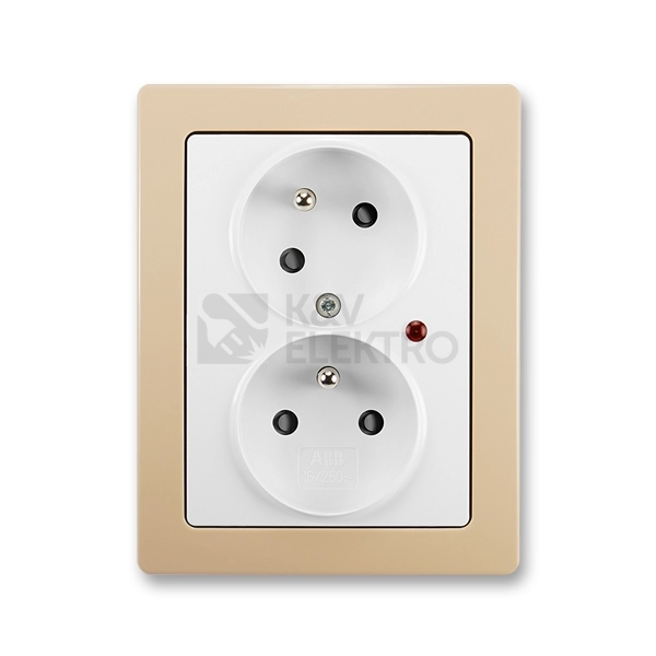 Obrázek produktu ABB Swing L dvojzásuvkajasně bílá/mocca 5593J-C02357 B1C3 s přepěťovou ochranou 0