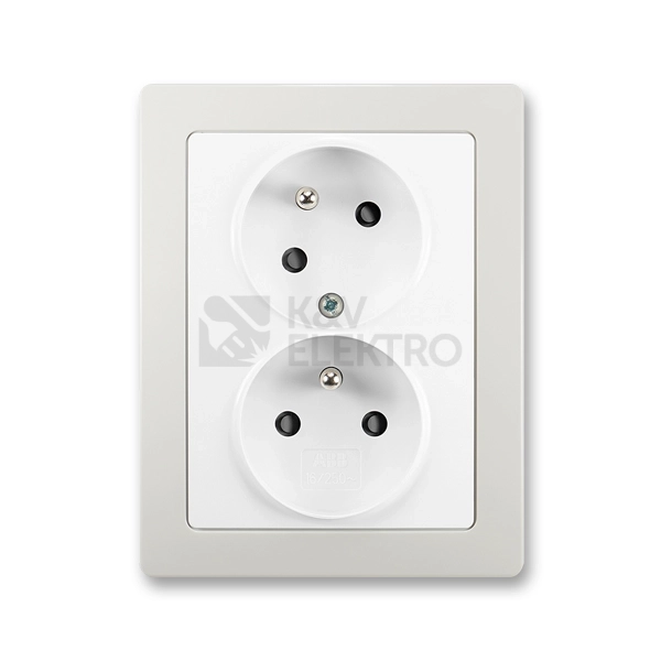 Obrázek produktu ABB Swing L dvojzásuvka jasně bílá/světle šedá 5513J-C02357 B1S1 s clonkami 0