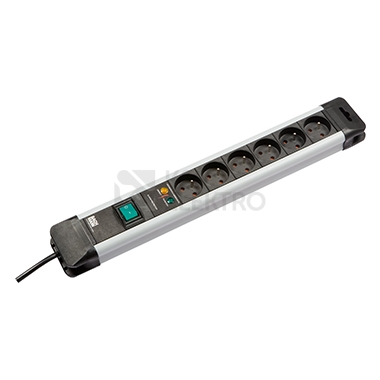 Obrázek produktu Prodlužovací kabel/zásuvková lišta Bachmann Connectus 2m / 6zásuvek H05VV-F 3Gx1,5 černý s přepěťovou ochrannou 330.104F 0